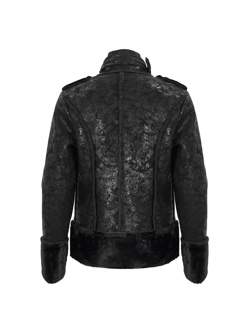 Five-Pointed Star Decoration Retro Punk Suede Male Short Plush coat