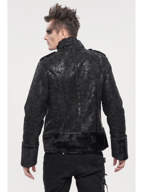 Five-Pointed Star Decoration Retro Punk Suede Male Short Plush coat