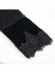 Black Gothic Vintage Button Decoration Removable Fur Collar Male Coat