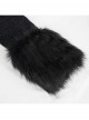 Black Gothic Vintage Button Decoration Removable Fur Collar Male Coat