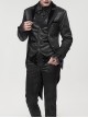 Black Bright Pattern Printed Decoration Gothic Male Tailcoat