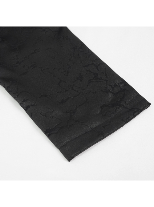 Black Bright Pattern Printed Decoration Gothic Male Tailcoat