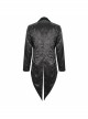 Black Bright Pattern Printed Decoration Gothic Male Tailcoat
