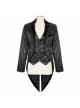 Black Bright Pattern Printed Decoration Gothic Male Tailcoat