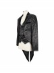 Black Bright Pattern Printed Decoration Gothic Male Tailcoat