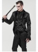 Black Bright Pattern Printed Decoration Gothic Male Tailcoat