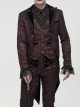 Bright Pattern Printed Decoration Gothic Wine Red Male Tailcoat