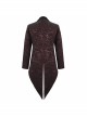 Bright Pattern Printed Decoration Gothic Wine Red Male Tailcoat