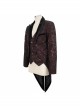 Bright Pattern Printed Decoration Gothic Wine Red Male Tailcoat
