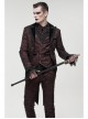 Bright Pattern Printed Decoration Gothic Wine Red Male Tailcoat