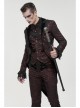 Bright Pattern Printed Decoration Gothic Wine Red Male Tailcoat