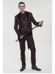 Bright Pattern Printed Decoration Gothic Wine Red Male Tailcoat