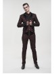 Bright Pattern Printed Decoration Gothic Wine Red Male Tailcoat