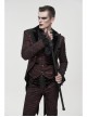 Bright Pattern Printed Decoration Gothic Wine Red Male Tailcoat