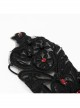 Gothic Drawstring Straps Lace Flower-Shaped Black Sleeves With Diamonds