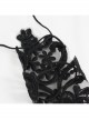 Gothic Drawstring Straps Lace Flower-Shaped Black Sleeves With Diamonds