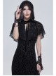 Gothic Drawstring Straps Lace Flower-Shaped Black Sleeves With Diamonds