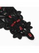 Gothic Drawstring Straps Lace Flower-Shaped Black Sleeves With Diamonds