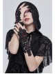 Gothic Drawstring Straps Lace Flower-Shaped Black Sleeves With Diamonds