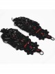 Gothic Drawstring Straps Lace Flower-Shaped Black Sleeves With Diamonds