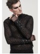 Metal Buttonhole Decoration Cross Straps Punk Fine-Stranded Cortex Black Gloves