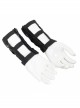 Metal Buttonhole Decoration Cross Straps Punk Fine-Stranded Cortex Black Gloves