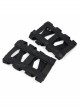 Metal Buttonhole Decoration Cross Straps Punk Fine-Stranded Cortex Black Gloves
