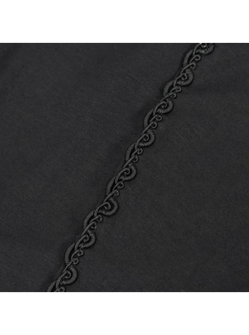White Printed Decoration Black Tie-Rope Gothic Elasticity Leggings