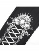 White Printed Decoration Black Tie-Rope Gothic Elasticity Leggings