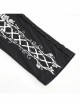 White Printed Decoration Black Tie-Rope Gothic Elasticity Leggings