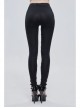 White Printed Decoration Black Tie-Rope Gothic Elasticity Leggings