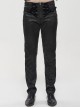 Glossy Pattern Drawstring Lace Decoration Black Gothic Slim Men Pants