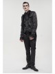 Glossy Pattern Drawstring Lace Decoration Black Gothic Slim Men Pants