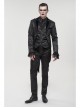Glossy Pattern Drawstring Lace Decoration Black Gothic Slim Men Pants