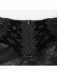 Glossy Pattern Drawstring Lace Decoration Black Gothic Slim Men Pants