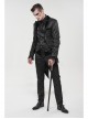 Glossy Pattern Drawstring Lace Decoration Black Gothic Slim Men Pants