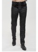 Glossy Pattern Drawstring Lace Decoration Black Gothic Slim Men Pants