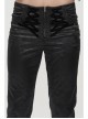 Glossy Pattern Drawstring Lace Decoration Black Gothic Slim Men Pants