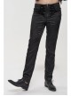 Glossy Pattern Drawstring Lace Decoration Black Gothic Slim Men Pants