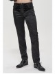 Glossy Pattern Drawstring Lace Decoration Black Gothic Slim Men Pants