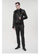 Glossy Pattern Drawstring Lace Decoration Black Gothic Slim Men Pants