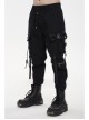 Fine Twill Two-Wear Metal Buckle Chain Decoration Black Punk Male Pants