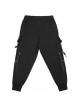 Fine Twill Two-Wear Metal Buckle Chain Decoration Black Punk Male Pants