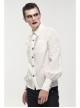 Gothic Metal Pattern Buckle Long Sleeve Pleated Lace Lantern Shape Printing Pattern Male Shirt