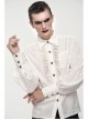 Gothic Metal Pattern Buckle Long Sleeve Pleated Lace Lantern Shape Printing Pattern Male Shirt