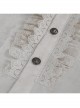 Gothic Metal Pattern Buckle Long Sleeve Pleated Lace Lantern Shape Printing Pattern Male Shirt