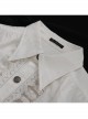 Gothic Metal Pattern Buckle Long Sleeve Pleated Lace Lantern Shape Printing Pattern Male Shirt