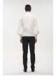 Gothic Metal Pattern Buckle Long Sleeve Pleated Lace Lantern Shape Printing Pattern Male Shirt
