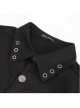 Black Punk Nylon Strap Metal Buckle Decoration Long Sleeve Elasticity Thick Shirt