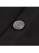 Black Punk Nylon Strap Metal Buckle Decoration Long Sleeve Elasticity Thick Shirt